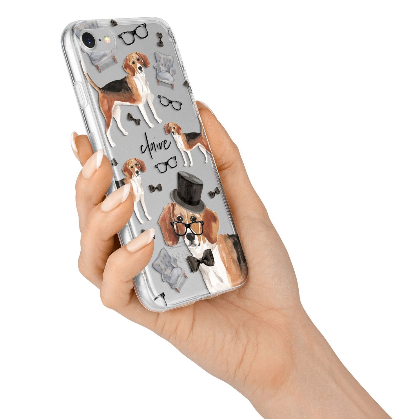 Personalised Beagle Dog iPhone 7 Bumper Case on Silver iPhone Alternative Image