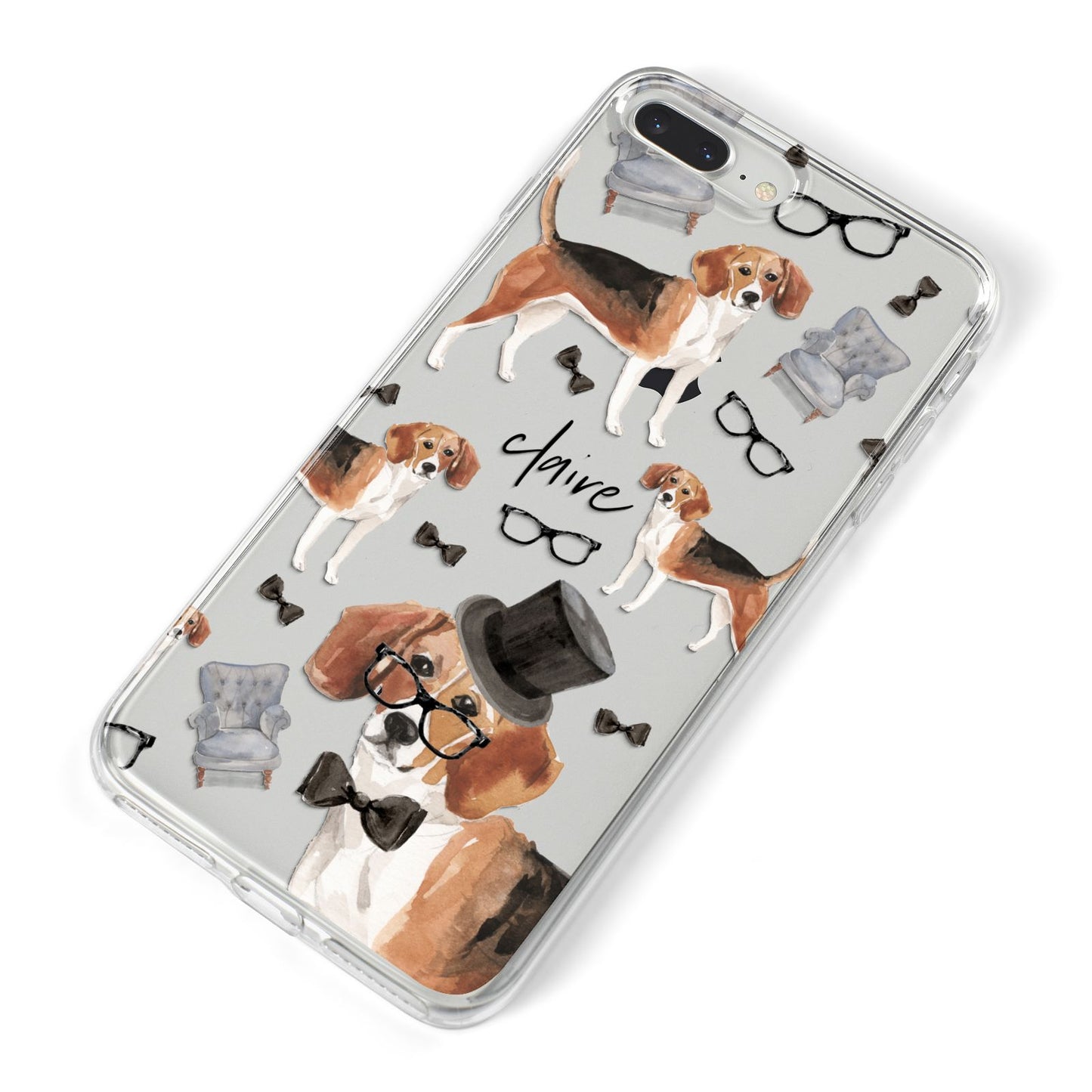 Personalised Beagle Dog iPhone 8 Plus Bumper Case on Silver iPhone Alternative Image