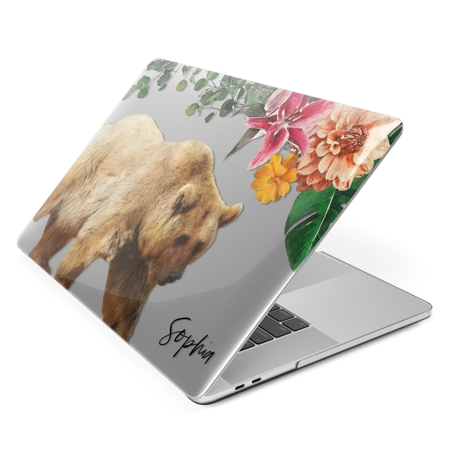 Personalised Bear Apple MacBook Case Side View