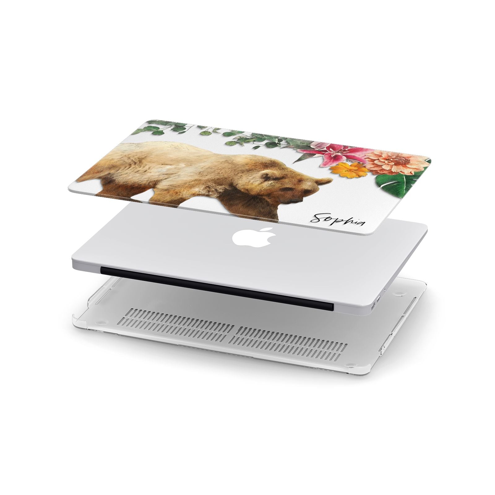 Personalised Bear Apple MacBook Case in Detail