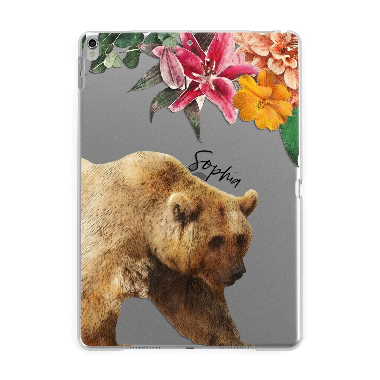 Personalised Bear Apple iPad Silver Case