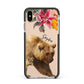 Personalised Bear Apple iPhone Xs Max Impact Case Black Edge on Gold Phone