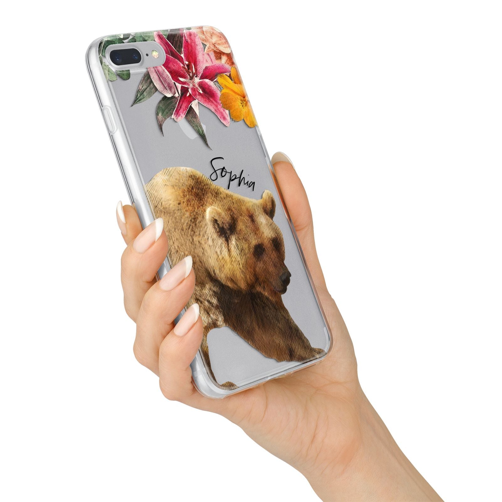 Personalised Bear iPhone 7 Plus Bumper Case on Silver iPhone Alternative Image