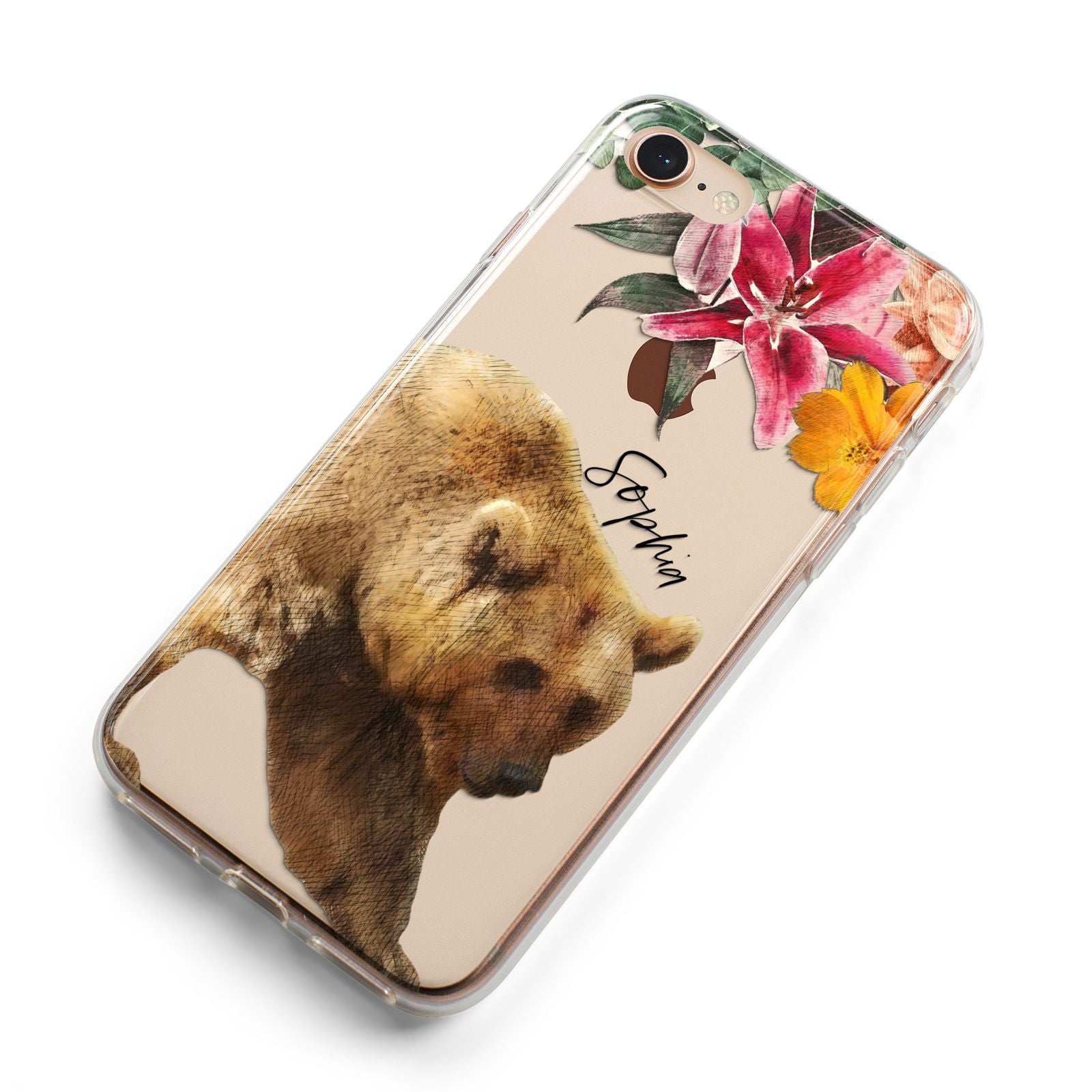 Personalised Bear iPhone 8 Bumper Case on Rose Gold iPhone Alternative Image
