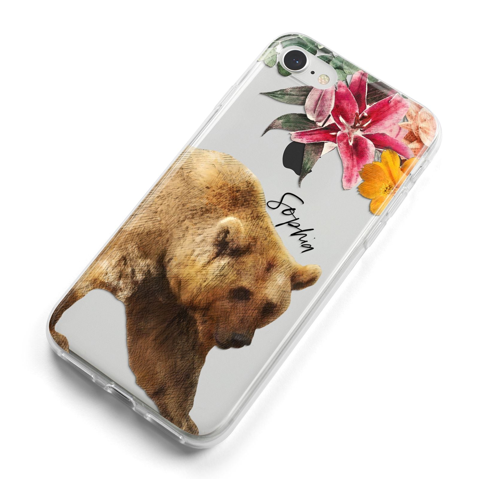 Personalised Bear iPhone 8 Bumper Case on Silver iPhone Alternative Image