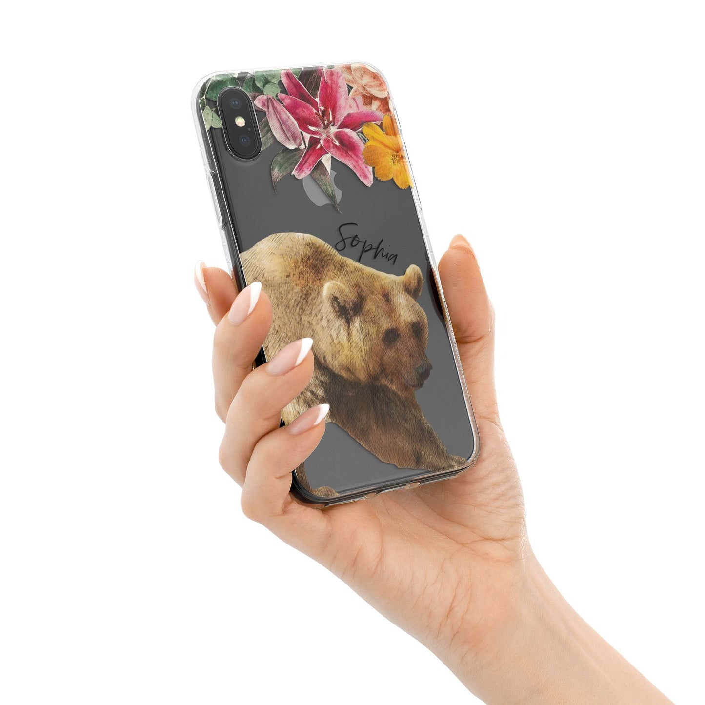Personalised Bear iPhone X Bumper Case on Black iPhone Alternative Image 2