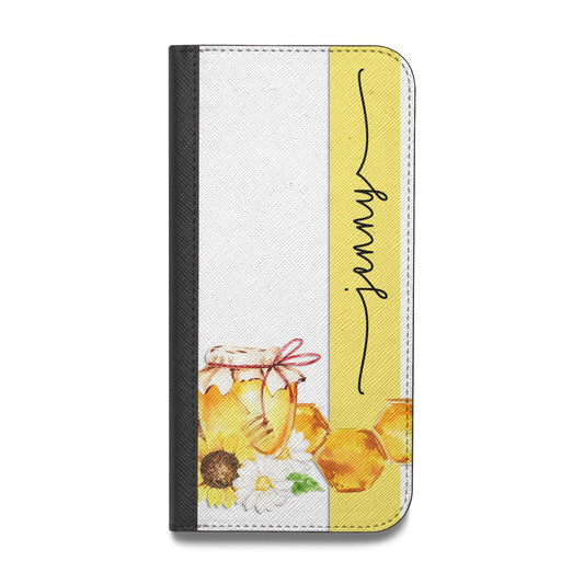 Personalised Bees Honeycomb Vegan Leather Flip Samsung Case
