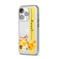 Personalised Bees Honeycomb iPhone 14 Pro Clear Tough Case Silver Angled Image