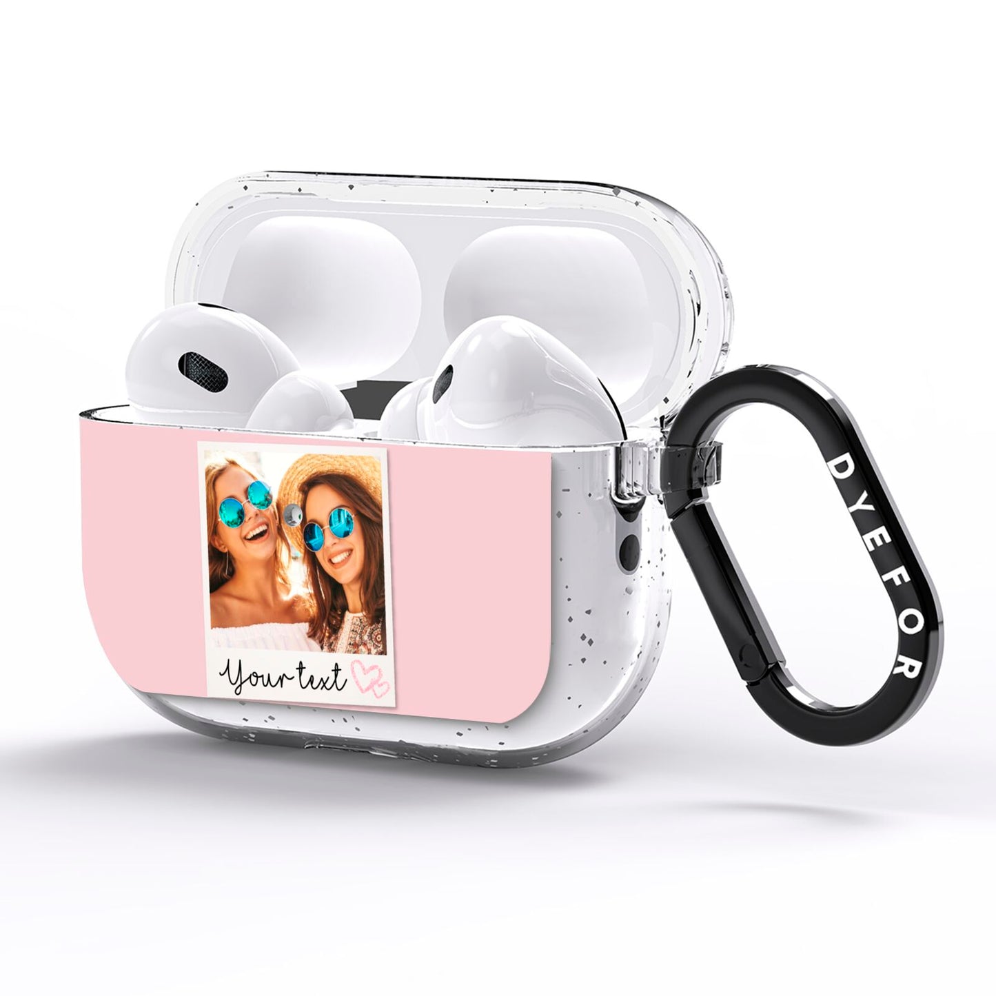 Personalised Best Friend Photo AirPods Pro Glitter Case Side Image