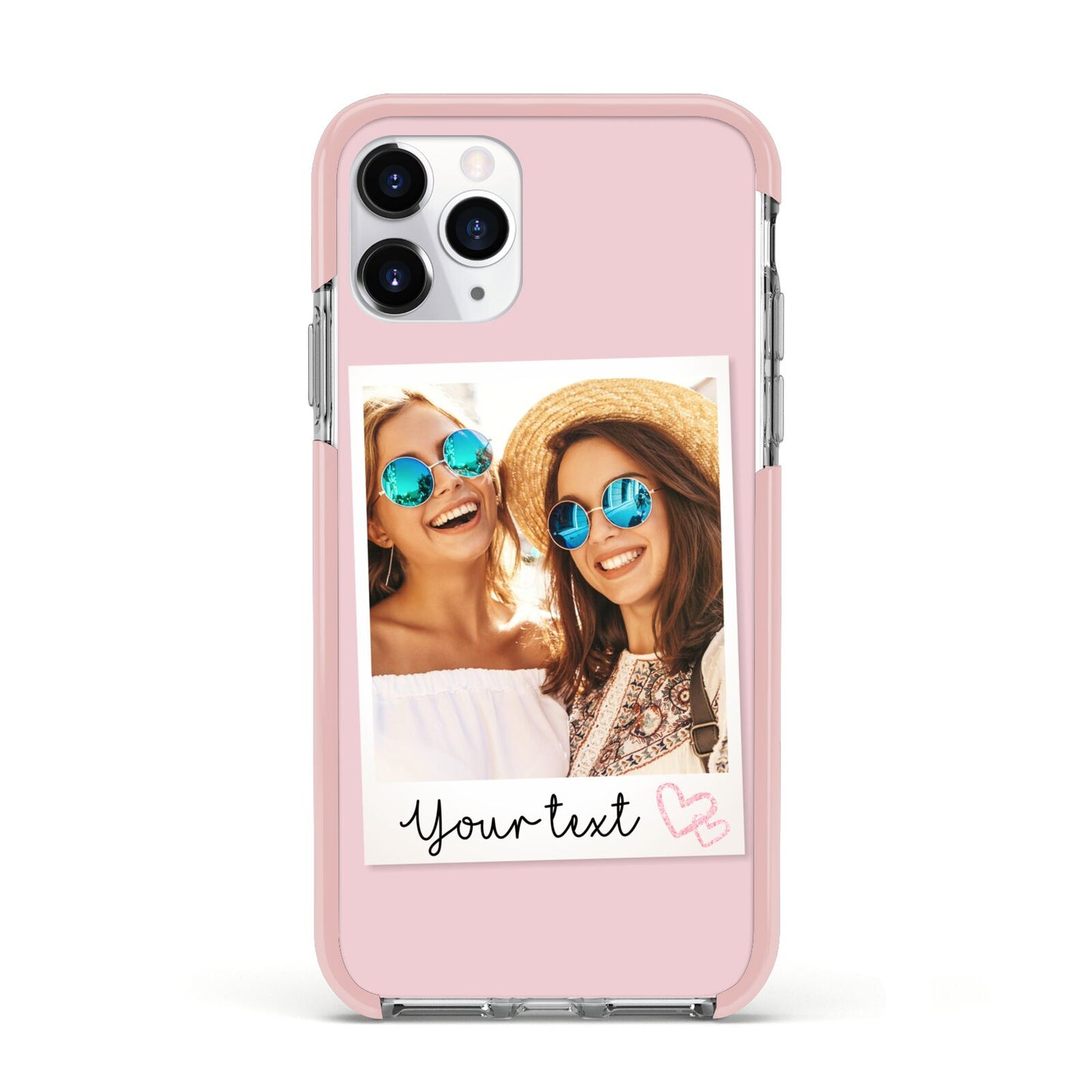 Personalised Best Friend Photo Apple iPhone 11 Pro in Silver with Pink Impact Case