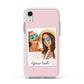 Personalised Best Friend Photo Apple iPhone XR Impact Case White Edge on Silver Phone