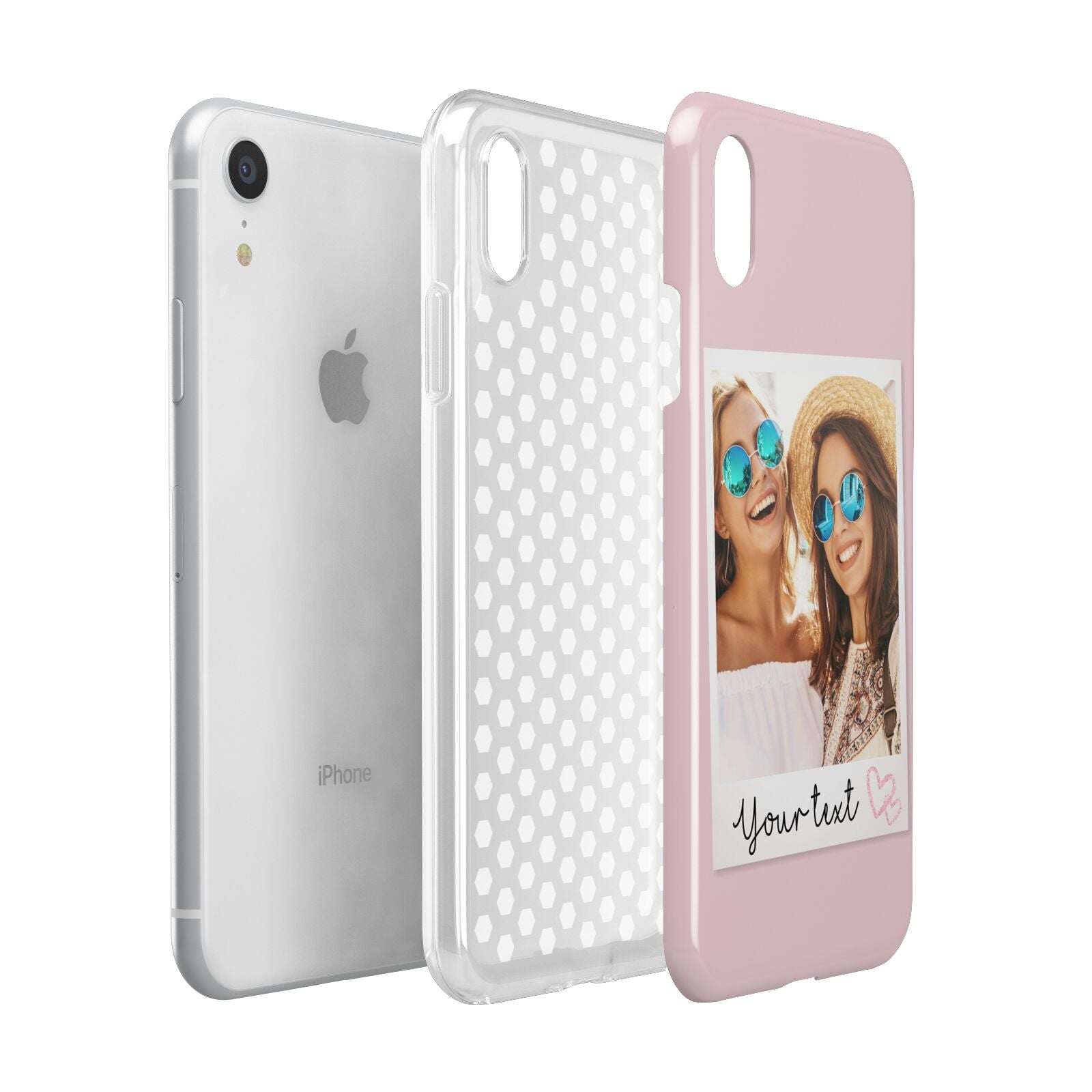 Personalised Best Friend Photo Apple iPhone XR White 3D Tough Case Expanded view