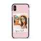 Personalised Best Friend Photo Apple iPhone Xs Impact Case Black Edge on Gold Phone