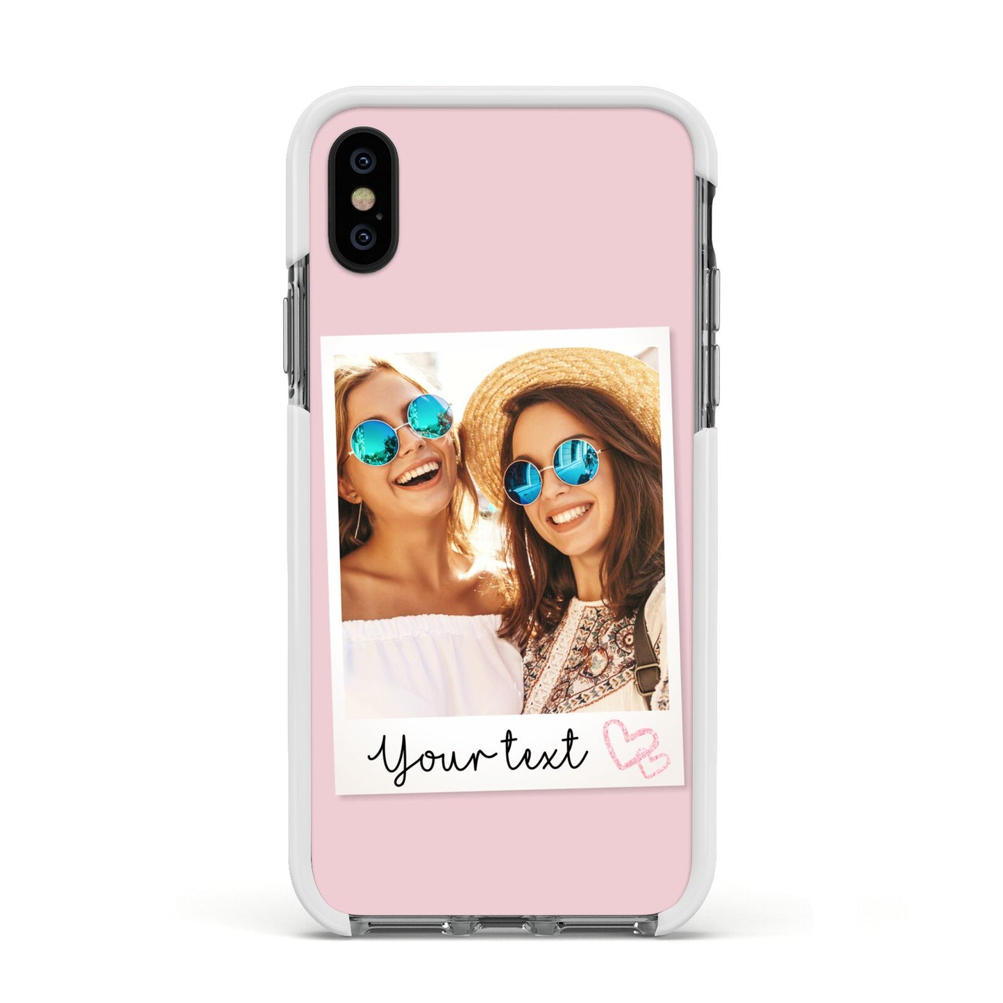 Personalised Best Friend Photo Apple iPhone Xs Impact Case White Edge on Black Phone