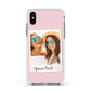 Personalised Best Friend Photo Apple iPhone Xs Impact Case White Edge on Silver Phone