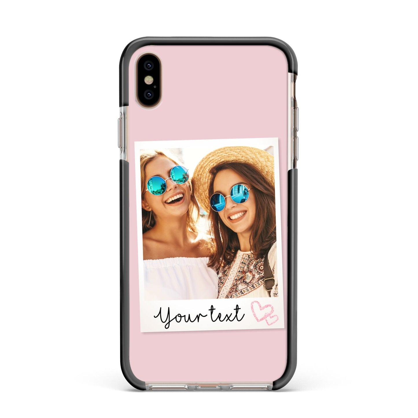 Personalised Best Friend Photo Apple iPhone Xs Max Impact Case Black Edge on Gold Phone