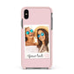 Personalised Best Friend Photo Apple iPhone Xs Max Impact Case Pink Edge on Black Phone