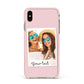Personalised Best Friend Photo Apple iPhone Xs Max Impact Case Pink Edge on Gold Phone