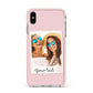 Personalised Best Friend Photo Apple iPhone Xs Max Impact Case Pink Edge on Silver Phone