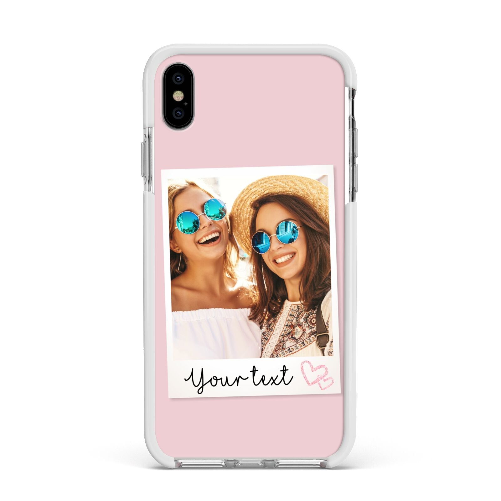 Personalised Best Friend Photo Apple iPhone Xs Max Impact Case White Edge on Silver Phone