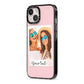 Personalised Best Friend Photo iPhone 13 Black Impact Case Side Angle on Silver phone