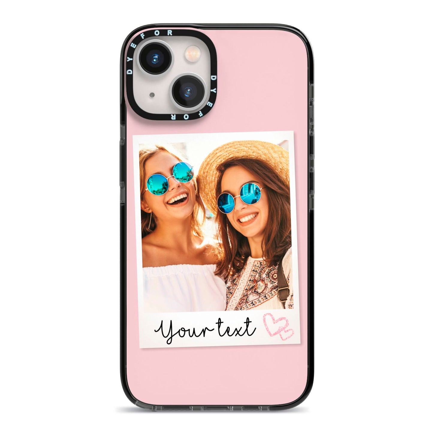 Personalised Best Friend Photo iPhone 13 Black Impact Case on Silver phone