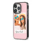 Personalised Best Friend Photo iPhone 13 Pro Black Impact Case Side Angle on Silver phone