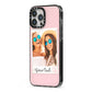 Personalised Best Friend Photo iPhone 13 Pro Max Black Impact Case Side Angle on Silver phone