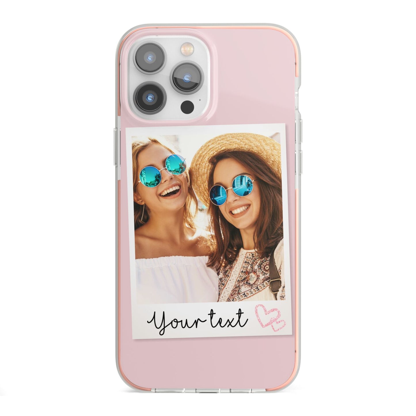 Personalised Best Friend Photo iPhone 13 Pro Max TPU Impact Case with Pink Edges