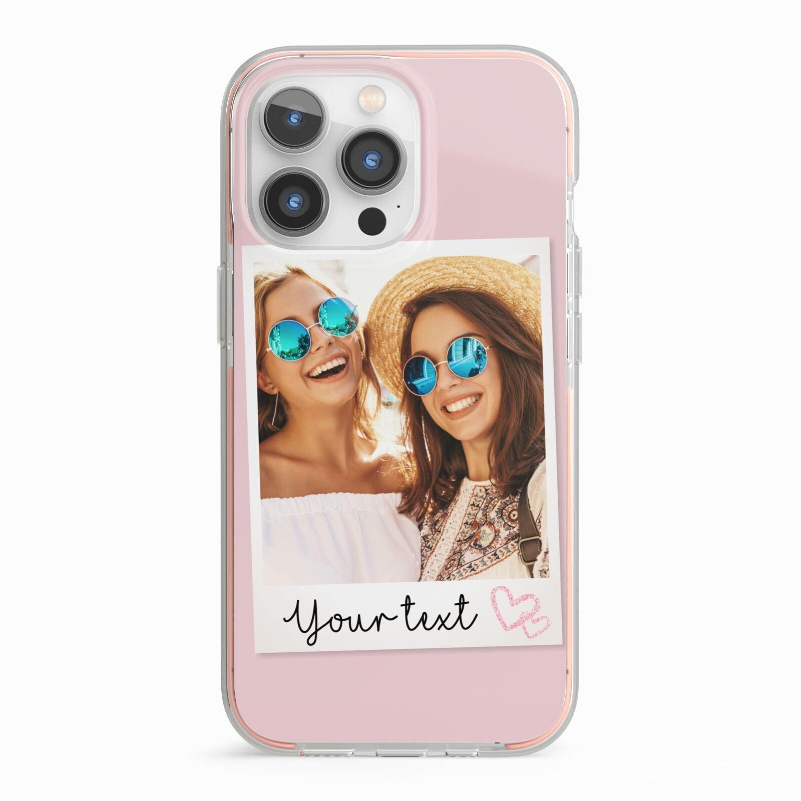 Personalised Best Friend Photo iPhone 13 Pro TPU Impact Case with Pink Edges