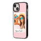 Personalised Best Friend Photo iPhone 14 Black Impact Case Side Angle on Silver phone