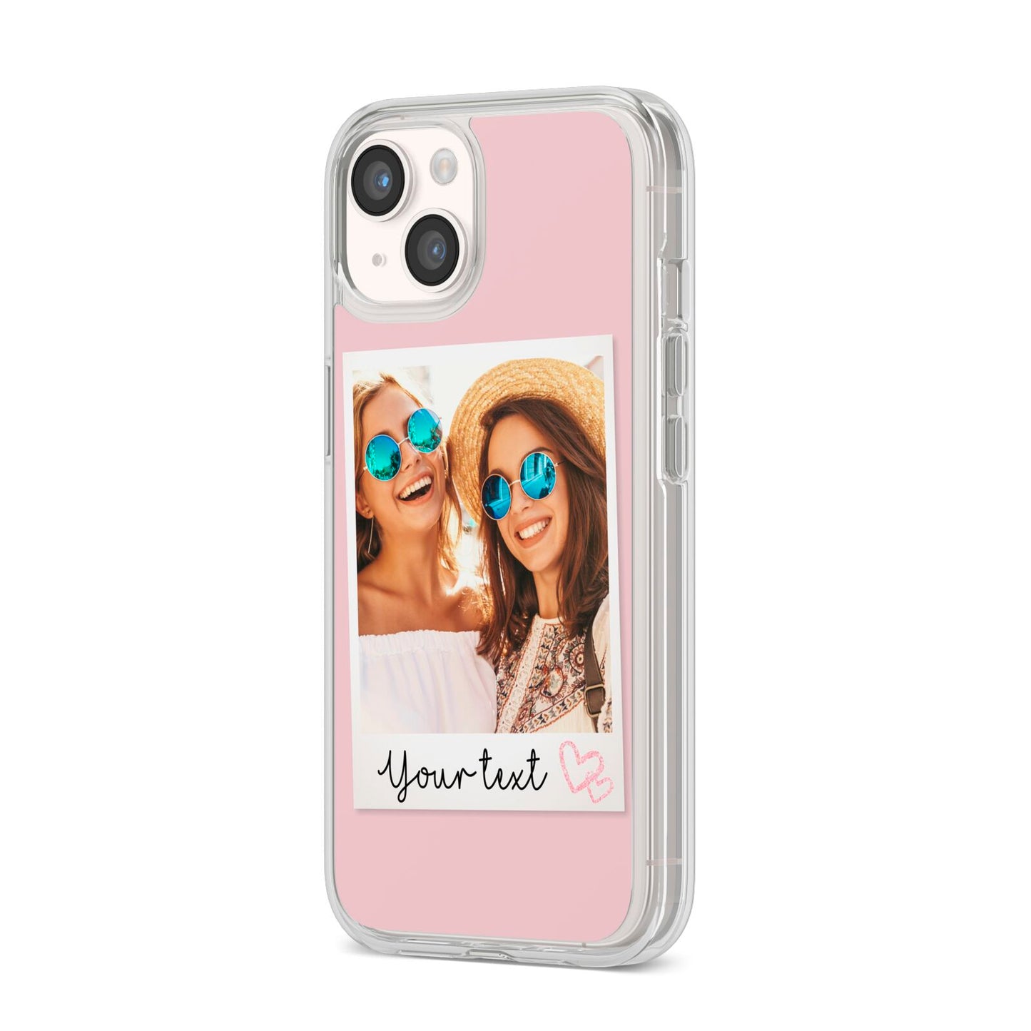Personalised Best Friend Photo iPhone 14 Clear Tough Case Starlight Angled Image