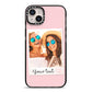 Personalised Best Friend Photo iPhone 14 Plus Black Impact Case on Silver phone