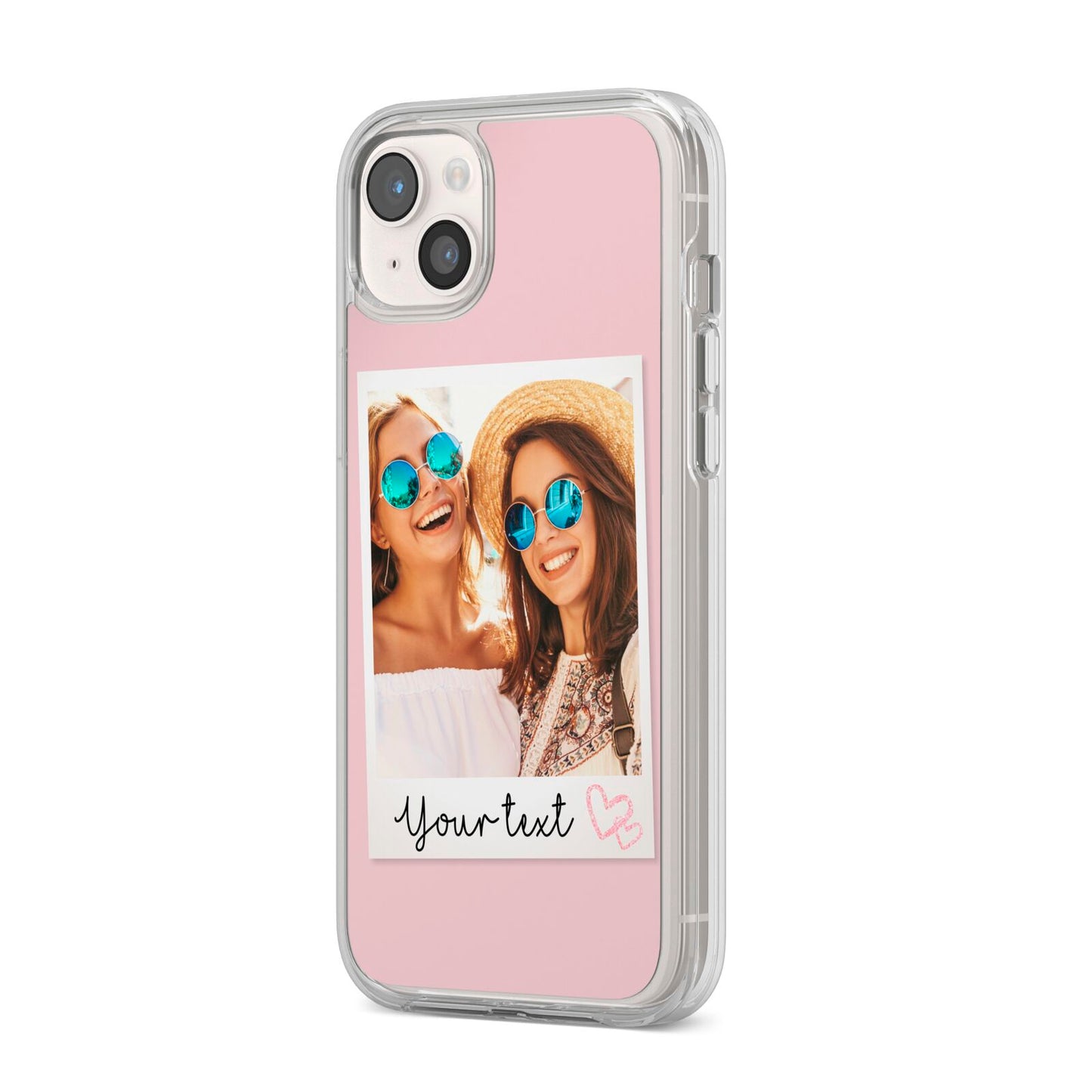 Personalised Best Friend Photo iPhone 14 Plus Clear Tough Case Starlight Angled Image