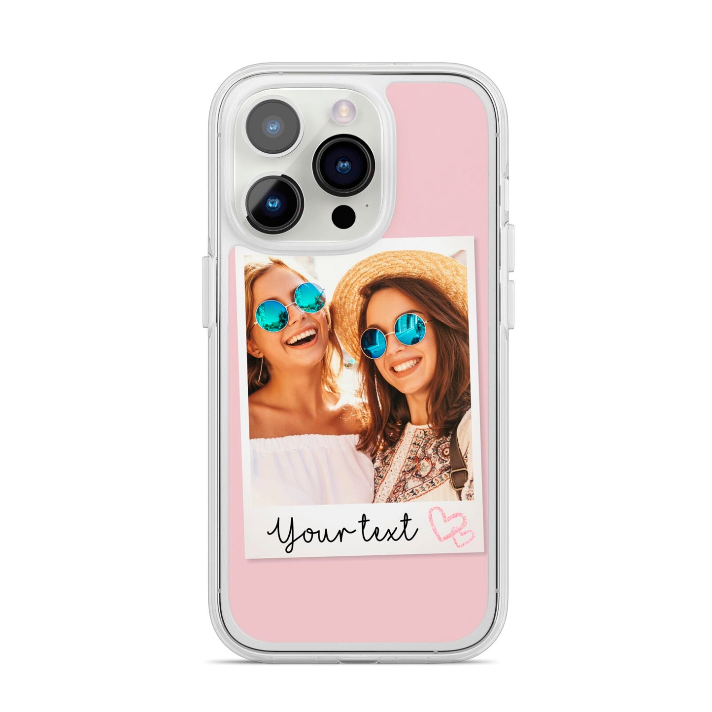 Personalised Best Friend Photo iPhone 14 Pro Clear Tough Case Silver