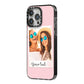 Personalised Best Friend Photo iPhone 14 Pro Max Black Impact Case Side Angle on Silver phone