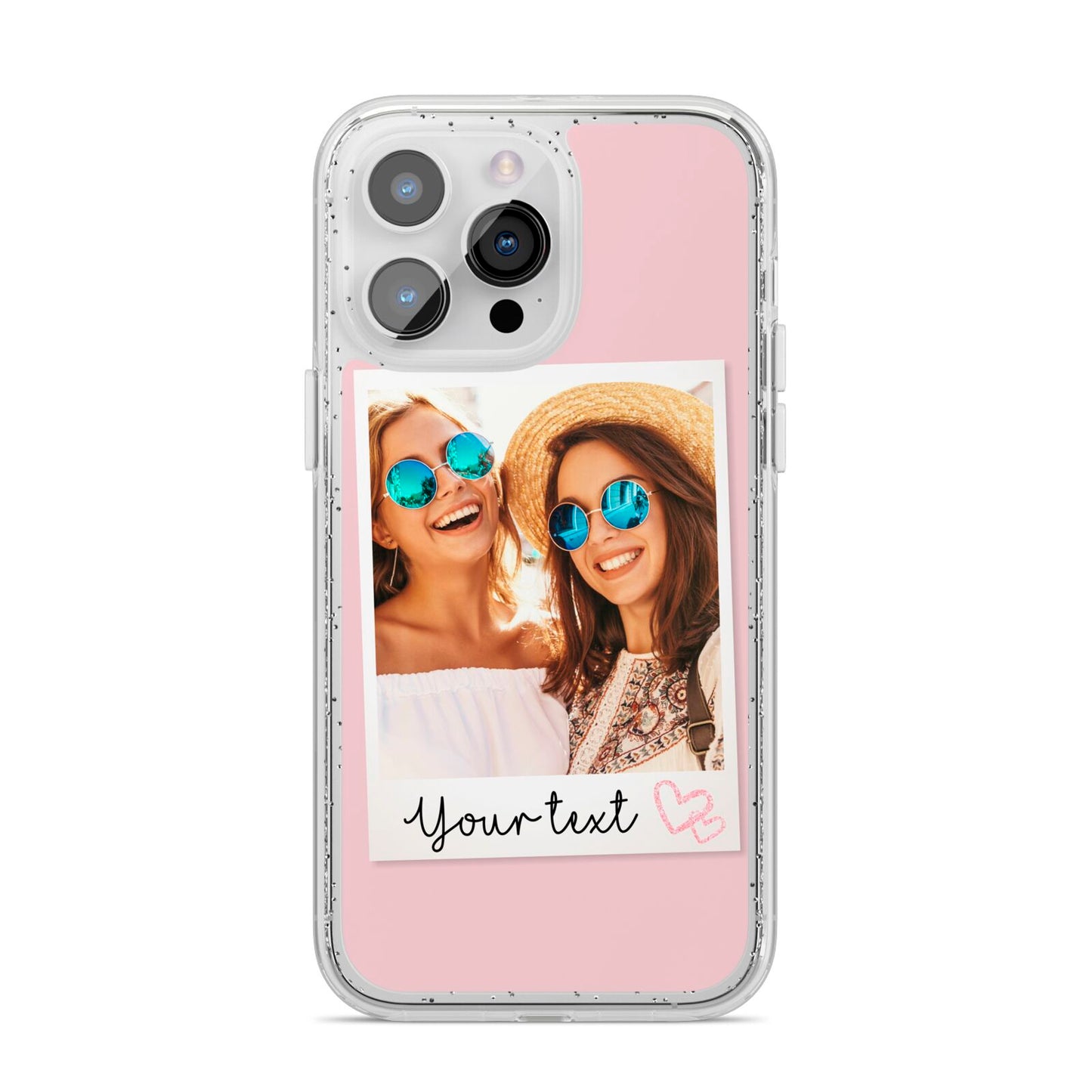 Personalised Best Friend Photo iPhone 14 Pro Max Glitter Tough Case Silver