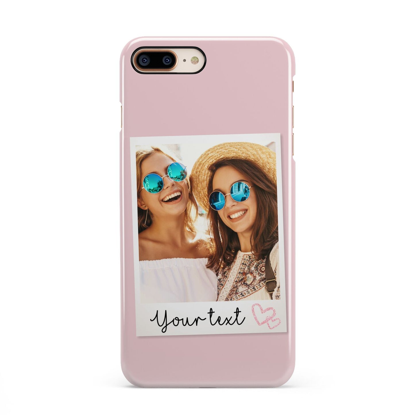 Personalised Best Friend Photo iPhone 8 Plus 3D Snap Case on Gold Phone