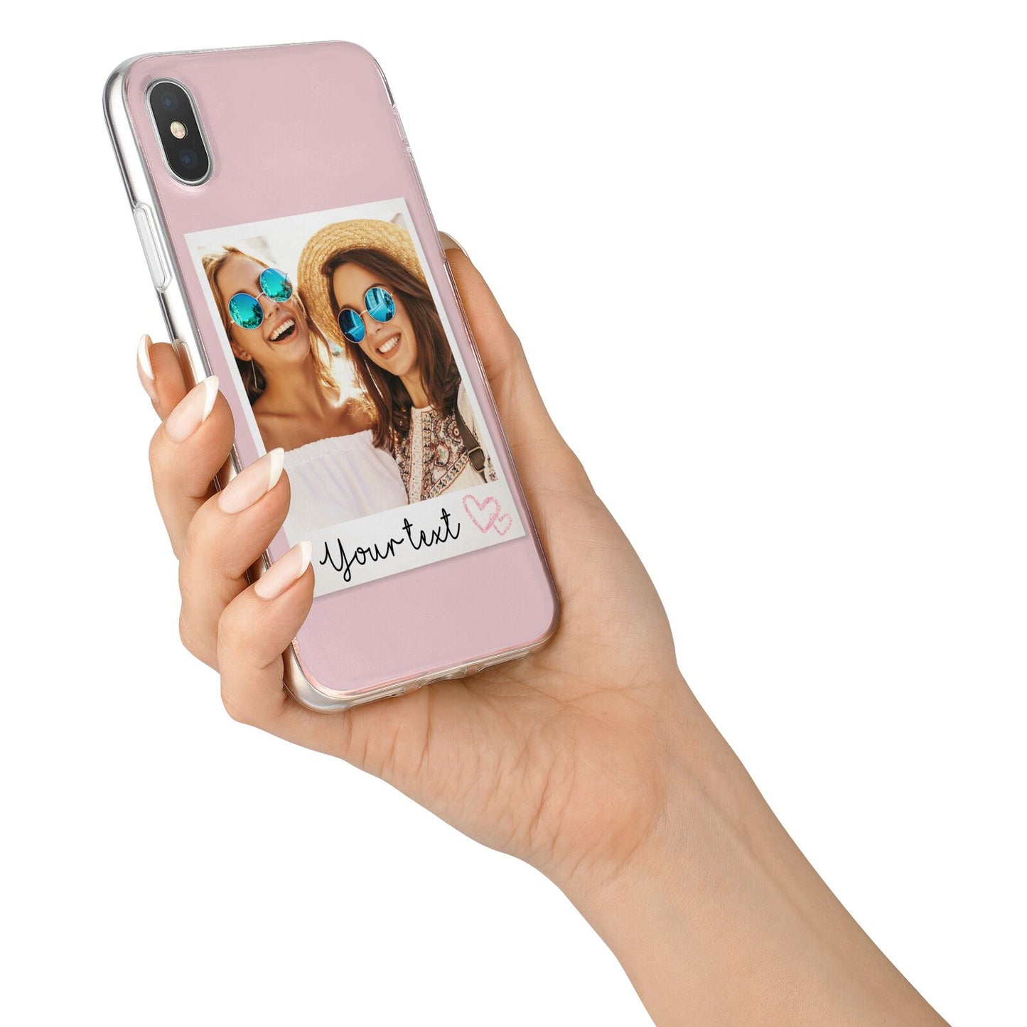 Personalised Best Friend Photo iPhone X Bumper Case on Silver iPhone Alternative Image 2
