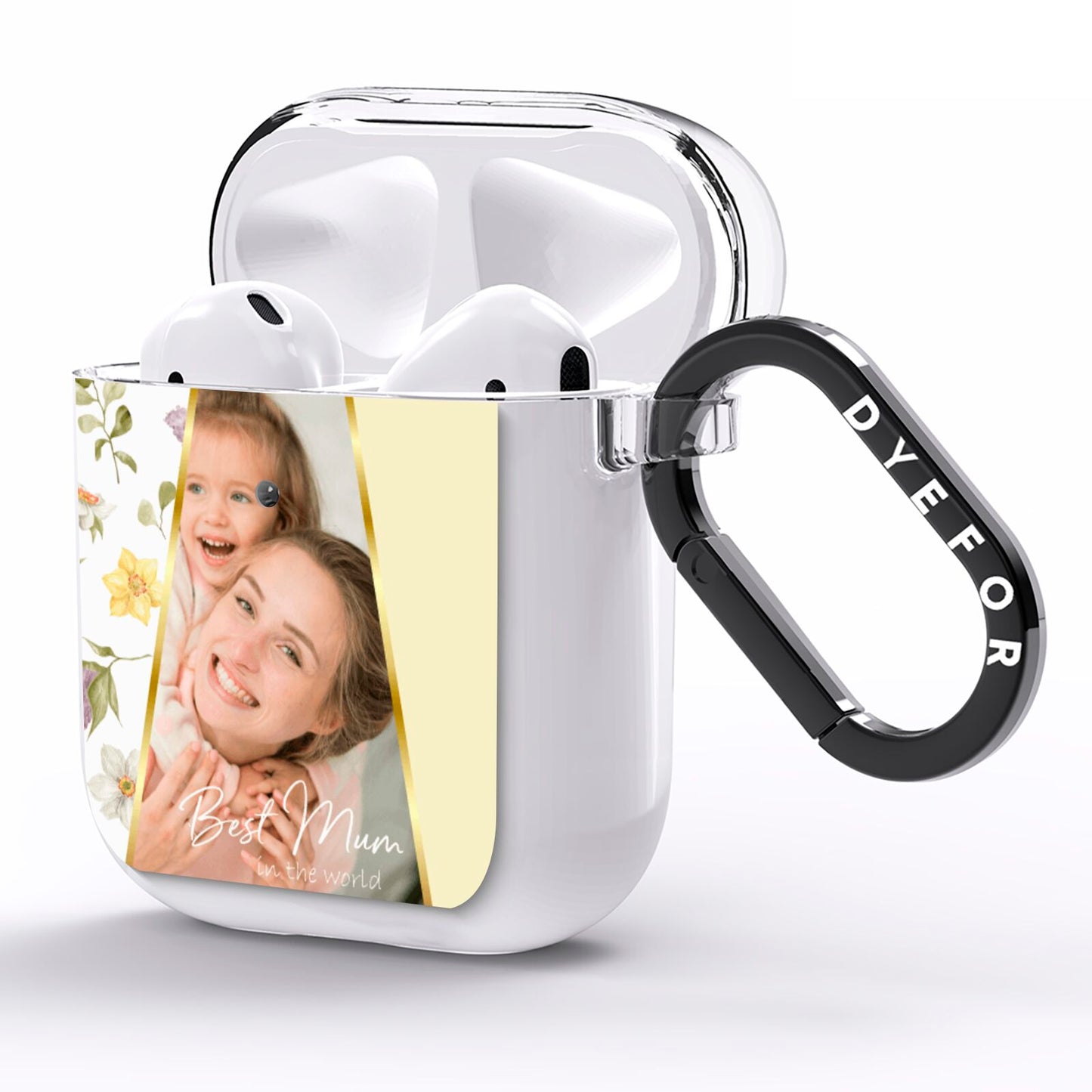 Personalised Best Mum AirPods Clear Case Side Image