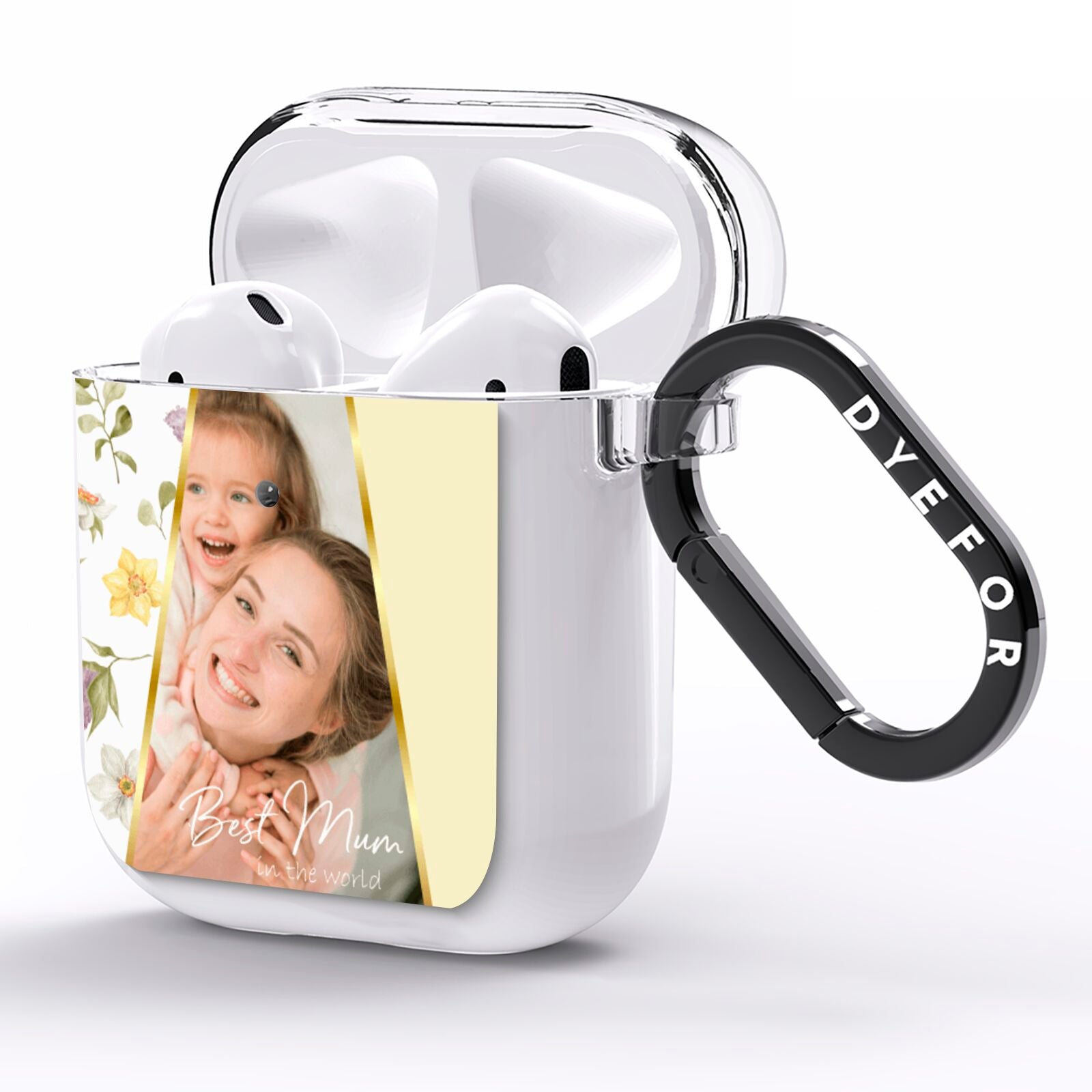 Personalised Best Mum AirPods Clear Case Side Image