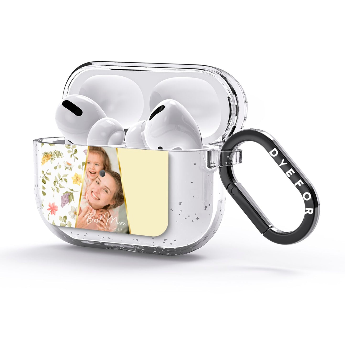 Personalised Best Mum AirPods Glitter Case 3rd Gen Side Image