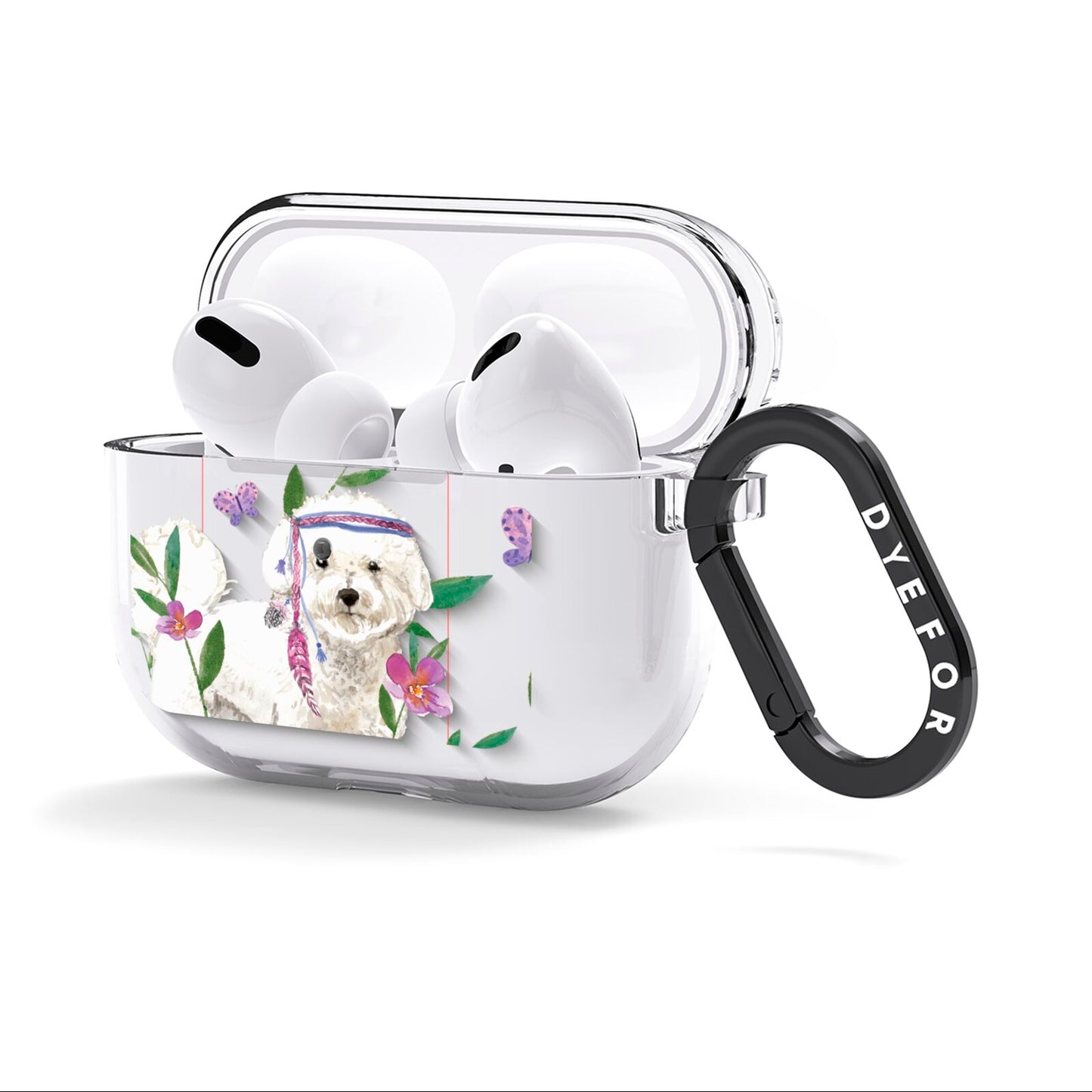 Personalised Bichon Frise AirPods Clear Case 3rd Gen Side Image