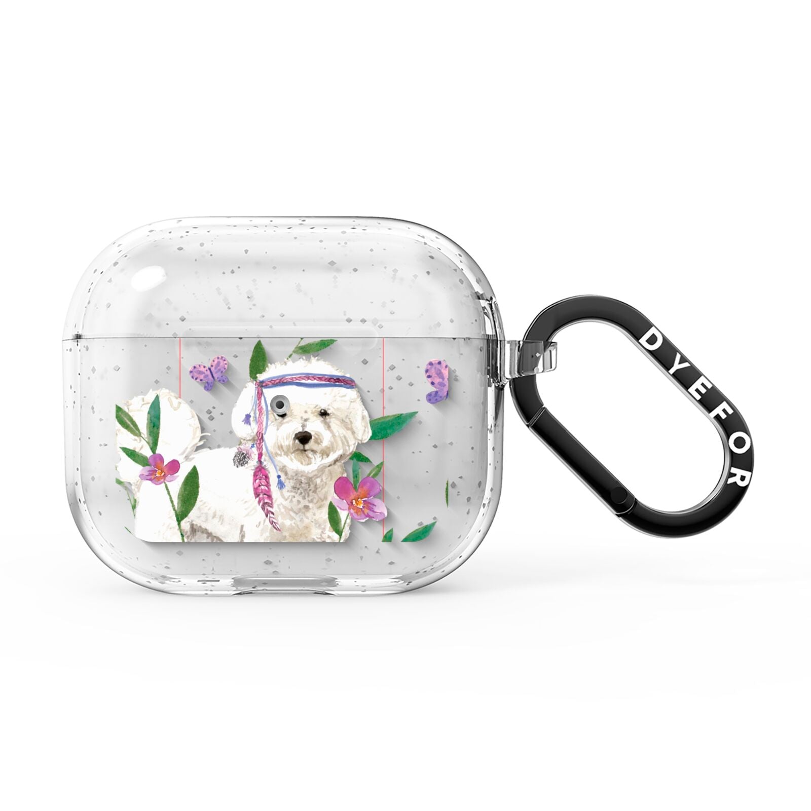 Personalised Bichon Frise AirPods Glitter Case 3rd Gen