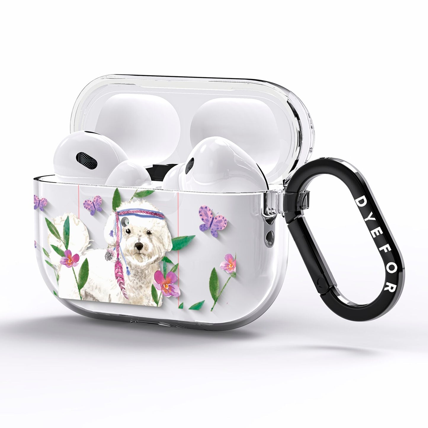 Personalised Bichon Frise AirPods Pro Clear Case Side Image