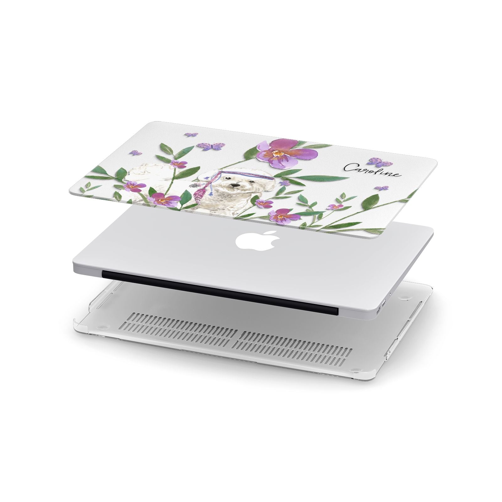 Personalised Bichon Frise Apple MacBook Case in Detail