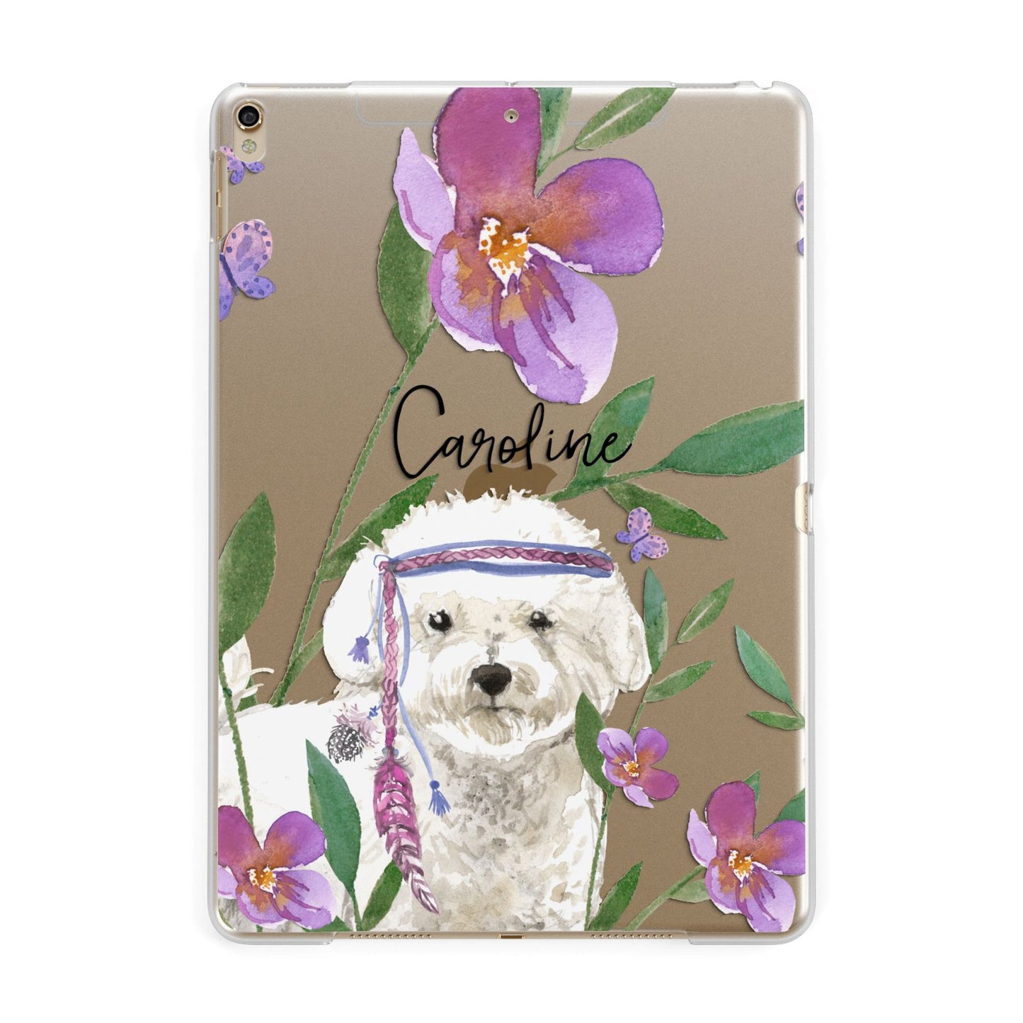 Personalised Bichon Frise Apple iPad Gold Case