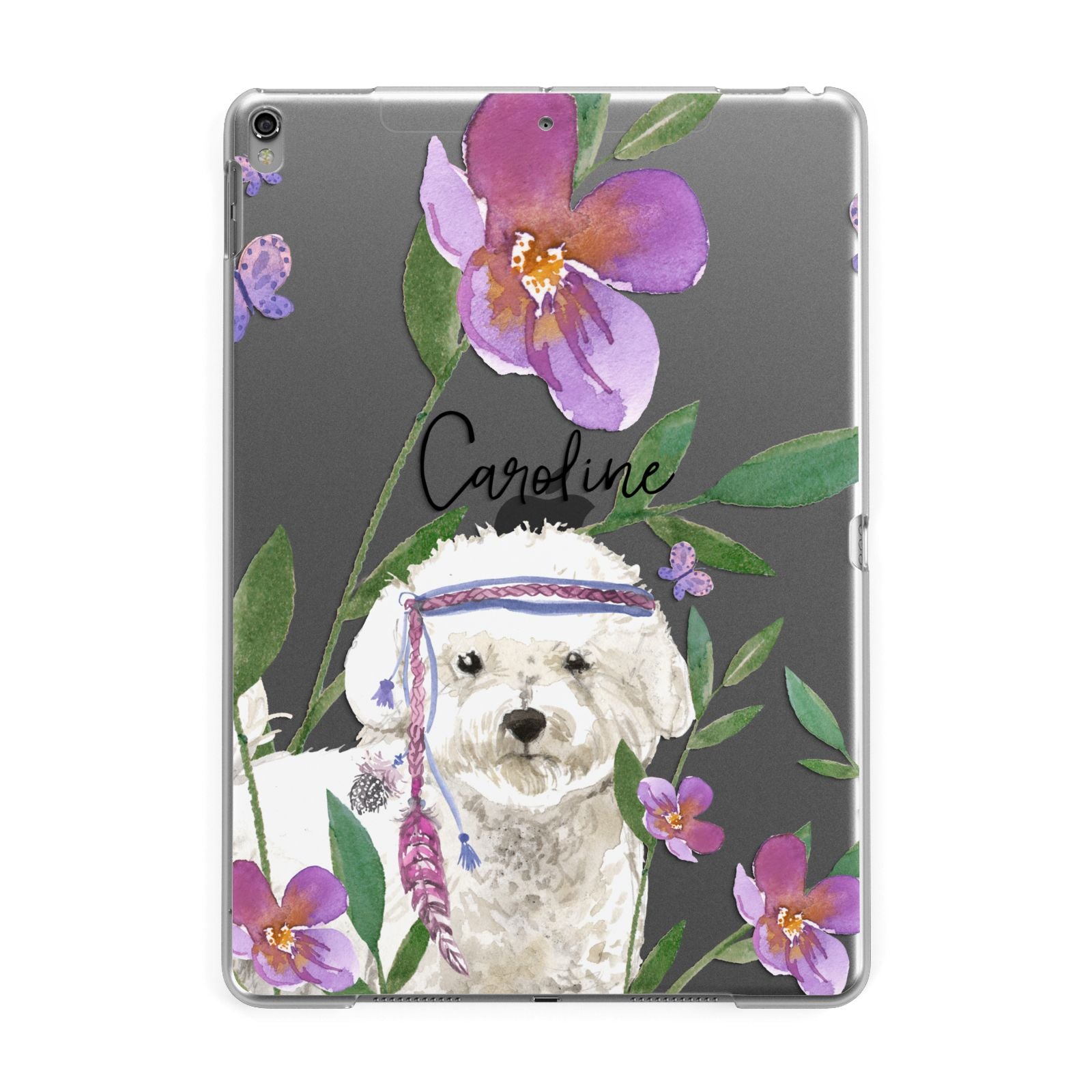Personalised Bichon Frise Apple iPad Grey Case