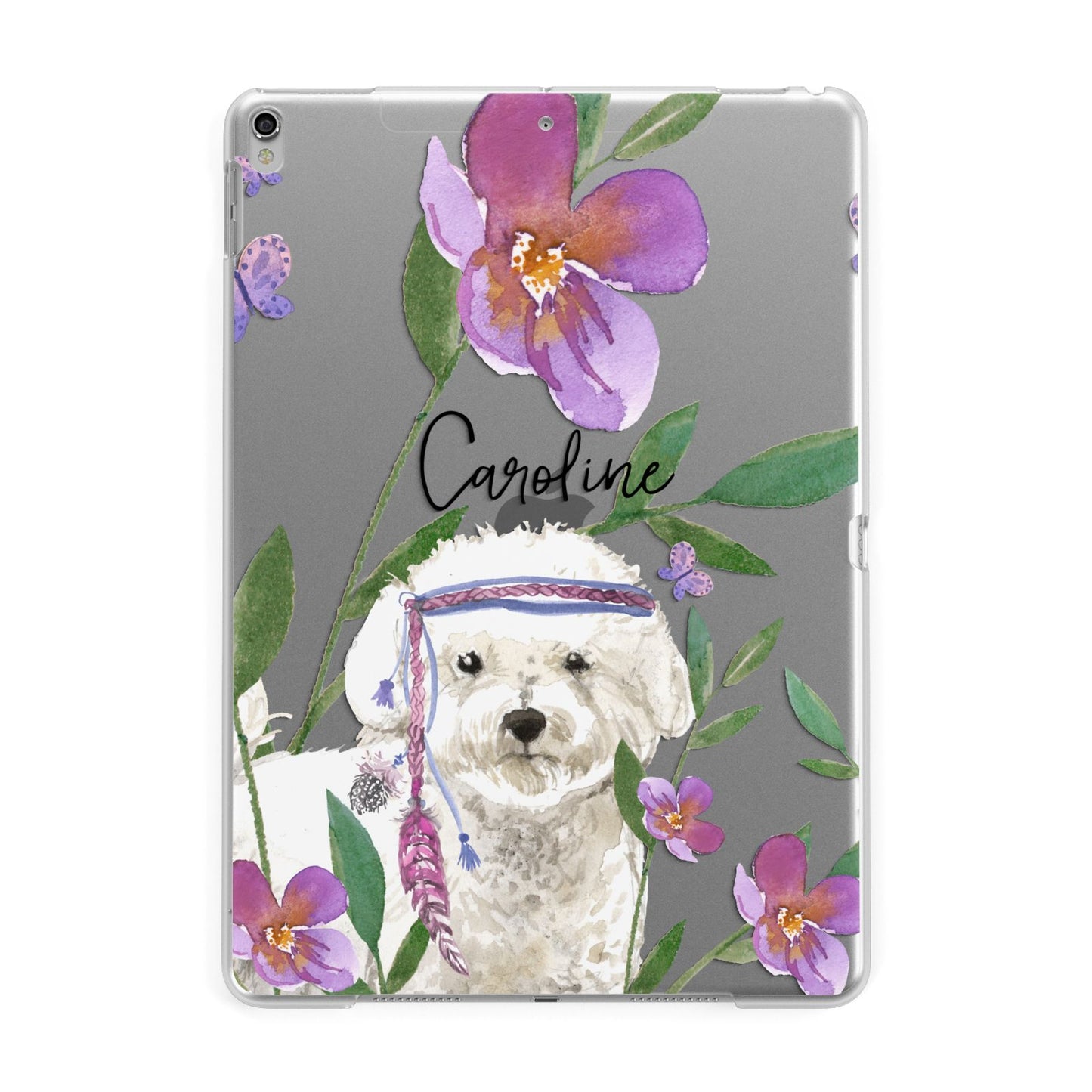 Personalised Bichon Frise Apple iPad Silver Case
