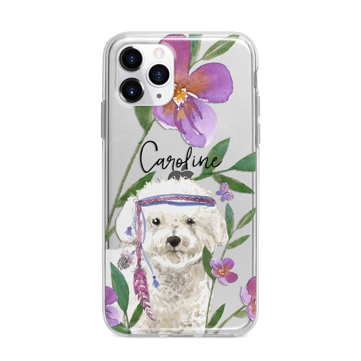 Personalised Bichon Frise Apple iPhone 11 Pro in Silver with Bumper Case